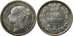 Sixpence (6 Pence) 1880 
Europäische Münzen und Medaillen, Großbritannien / Vereinigtes Königreich / UK / United Kingdom. Victoria (1837-1901). Sixpe...