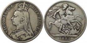 Crown 1892 
Europäische Münzen und Medaillen, Großbritannien / Vereinigtes Königreich / UK / United Kingdom. Victoria (1887-1892). Crown 1892, Silber...