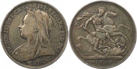 Crown 1894 
Europäische Münzen und Medaillen, Großbritannien / Vereinigtes Königreich / UK / United Kingdom. Victoria (1887-1892). Crown 1894, Silber...