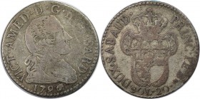 20 Sol 1796 
Europäische Münzen und Medaillen, Italien / Italy. Sardinia. Victorio Amedeo III. 20 Sol 1796, Silber. Schön+