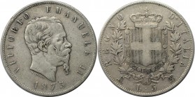 5 Lire 1875 M BN
Europäische Münzen und Medaillen, Italien / Italy. Viktor Emanuel II. (1849-1878). 5 Lire 1875 M BN, Silber. KM 8.3. Schön-sehr schö...