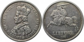 10 Litu 1936 
Europäische Münzen und Medaillen, Litauen / Lithuania. Großfürst Witold. 10 Litu 1936, Silber. KM 83. Sehr schön-vorzüglich