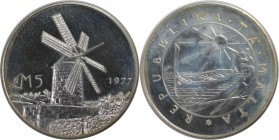 5 Pounds 1977 
Europäische Münzen und Medaillen, Malta. Windmühle. 5 Pounds 1977, Silber. 0.84 OZ. KM 47. Stempelglanz