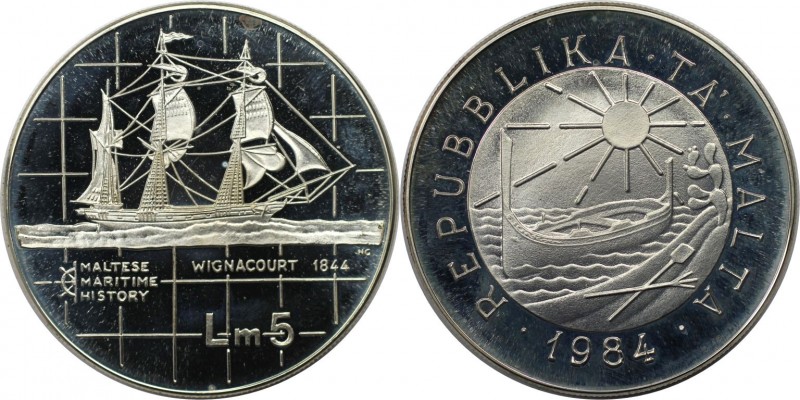 5 Liri 1984 
Europäische Münzen und Medaillen, Malta. 5 Liri 1984, Silber. 0.59...