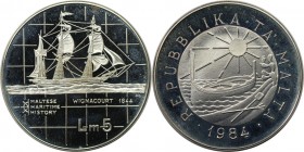 5 Liri 1984 
Europäische Münzen und Medaillen, Malta. 5 Liri 1984, Silber. 0.59 OZ. KM 69. Polierte Platte