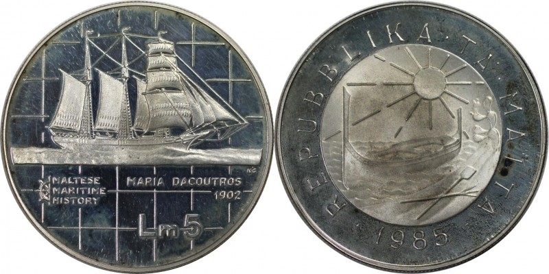 5 Liri 1985 
Europäische Münzen und Medaillen, Malta. 5 Liri 1985, Silber. 0.59...