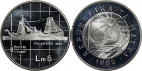 5 Liri 1985 
Europäische Münzen und Medaillen, Malta. 5 Liri 1985, Silber. 0.59 OZ. KM 73. Polierte Platte