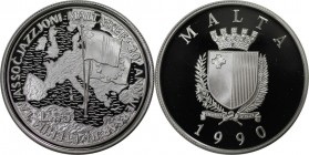 5 Liri 1990 
Europäische Münzen und Medaillen, Malta. 5 Liri 1990, Silber. 0.84 OZ. KM 91. Polierte Platte