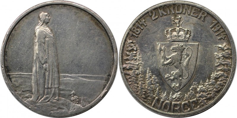 2 Kroner 1914 
Europäische Münzen und Medaillen, Norwegen / Norway. Haakon VII....