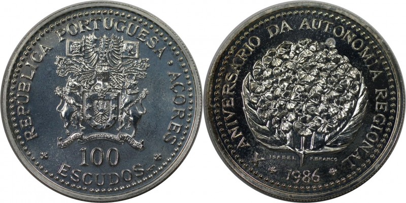 100 Escudos 1986 
Europäische Münzen und Medaillen, Portugal. Portugal-Azoren A...