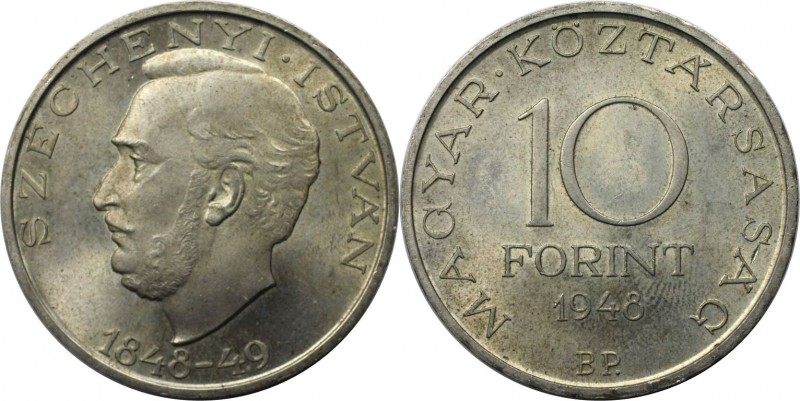 10 Forint 1948 
Europäische Münzen und Medaillen, Ungarn / Hungary. Istvan Szec...