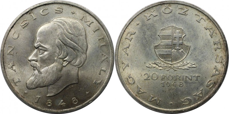 20 Forint 1948 
Europäische Münzen und Medaillen, Ungarn / Hungary. 100 Jahre R...