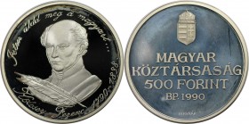 500 Forint 1990 
Europäische Münzen und Medaillen, Ungarn / Hungary. 500 Forint 1990, Silber. 0.81 OZ. KM 699. Polierte Platte