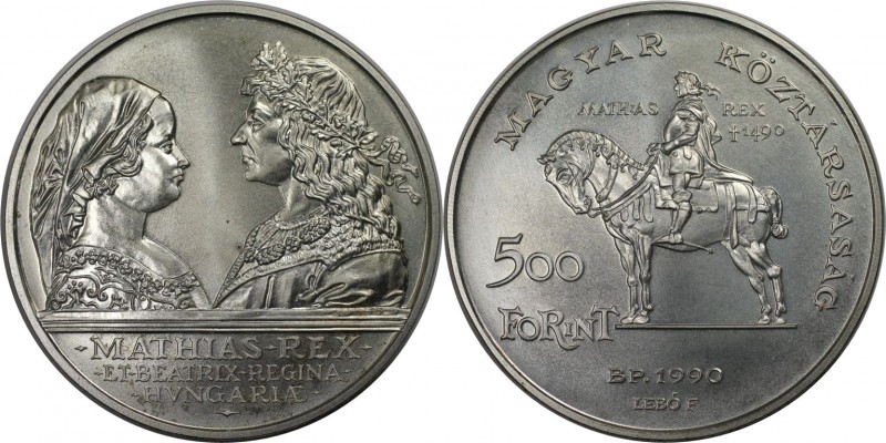 500 Forint 1990 
Europäische Münzen und Medaillen, Ungarn / Hungary. 500 Forint...