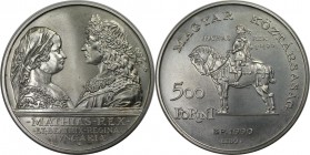 500 Forint 1990 
Europäische Münzen und Medaillen, Ungarn / Hungary. 500 Forint 1990, Silber. 0.58 OZ. KM 679. Stempelglanz