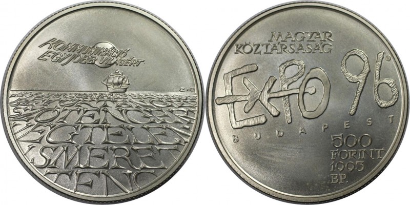 500 Forint 1993 
Europäische Münzen und Medaillen, Ungarn / Hungary. 500 Forint...