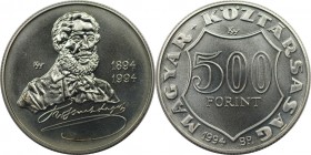 500 Forint 1994 
Europäische Münzen und Medaillen, Ungarn / Hungary. 500 Forint 1994, Silber. 0.93 OZ. KM 709. Stempelglanz
