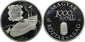 1000 Forint 1995 
Europäische Münzen und Medaillen, Ungarn / Hungary. 1000 Forint 1995, Silber. 0.93 OZ. KM 714. Polierte Platte
