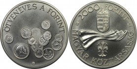 2000 Forint 1996 
Europäische Münzen und Medaillen, Ungarn / Hungary. 2000 Forint 1996, Silber. 0.93 OZ. KM 717. Polierte Platte