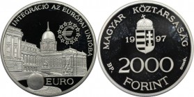 2000 Forint 1997 
Europäische Münzen und Medaillen, Ungarn / Hungary. Königspalast. 2000 Forint 1997, Silber. 0,93 OZ. KM 724. Polierte Platte