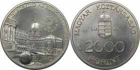 2000 Forint 1997 
Europäische Münzen und Medaillen, Ungarn / Hungary. Königspalast. 2000 Forint 1997, Silber. 0.93 OZ. KM 724. Stempelglanz