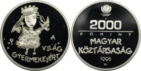 2000 Forint 1998 
Europäische Münzen und Medaillen, Ungarn / Hungary. 50 Jahre Kinderhilfswerk der Vereinten Nationen (UNICEF). 2000 Forint 1998, Sil...