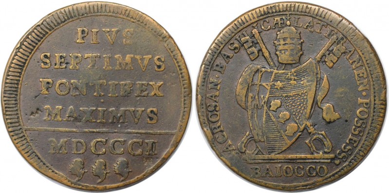 Baiocco Rom 1801 
Europäische Münzen und Medaillen, Vatikan. Pius VII. (1800-18...
