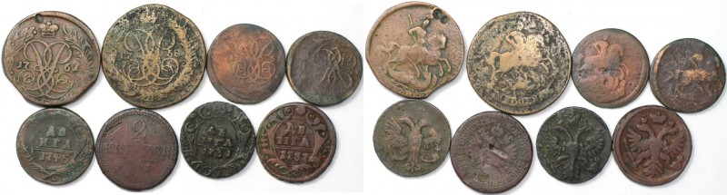 Lot von 8 Münzen 1731 - 1851 
Russische Münzen und Medaillen, Lots und Samllung...