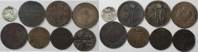 Lot von 8 Münzen 1747 - 1878 
Russische Münzen und Medaillen, Lots und Samllungen Russische Münzen und Medaillen. 3 x 1 Kopeke 1797-98, 2 x 2 Kopeken...
