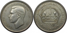 1 Crown 1937 
Weltmünzen und Medaillen, Australien / Australia. George VI. (1895-1952). Krönung. 1 Crown 1937, Silber. 0.84 OZ. KM 34. Vorzüglich
