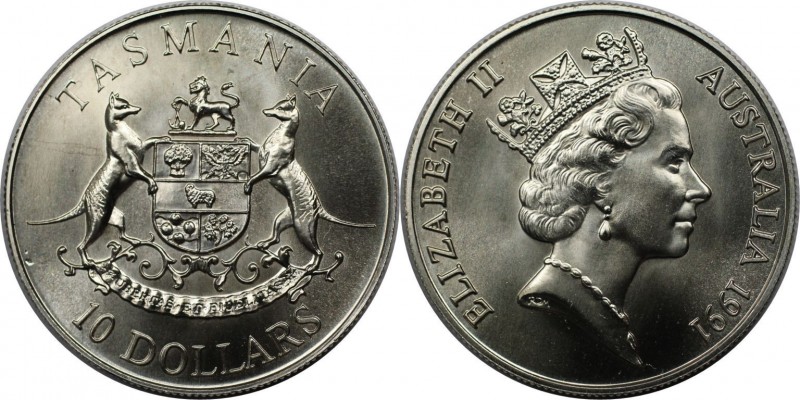 10 Dollars 1991 
Weltmünzen und Medaillen, Australien / Australia. "Tasmania". ...