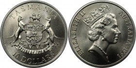 10 Dollars 1991 
Weltmünzen und Medaillen, Australien / Australia. "Tasmania". 10 Dollars 1991, Silber. 0.6 OZ. KM 153. Stempelglanz