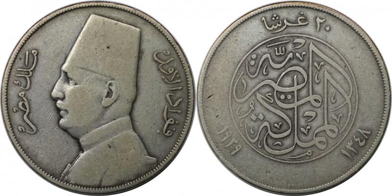 10 Piastres 1929 
Weltmünzen und Medaillen, Ägypten / Egypt. Fuad I. 10 Piastre...