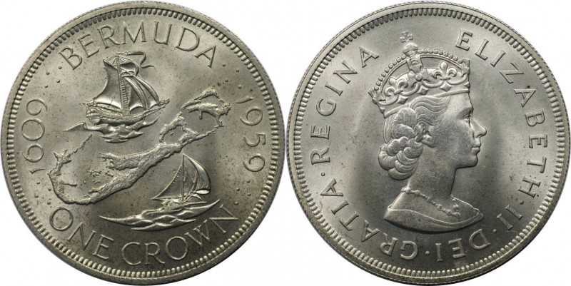 1 Crown 1959 
Weltmünzen und Medaillen, Bermuda. 350. Jahrestag - Gründung der ...
