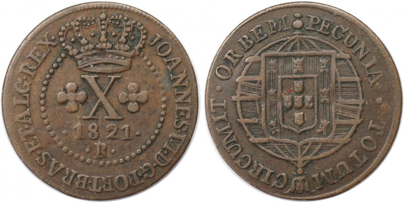10 Reis 1821 R
Weltmünzen und Medaillen, Brasilien / Brazil. Joao VI. (1818-182...