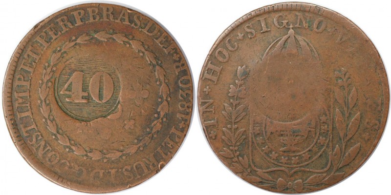 40 Reis 1830 (1835) R
Weltmünzen und Medaillen, Brasilien / Brazil. 40 Reis 183...