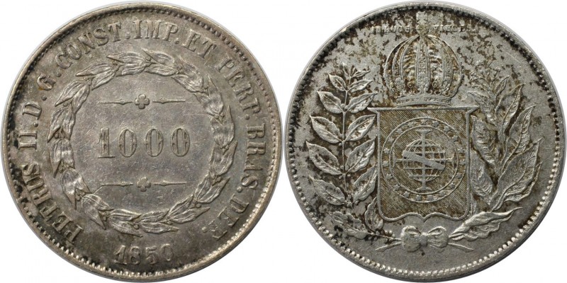 1000 Reis 1850 
Weltmünzen und Medaillen, Brasilien / Brazil. Pedro II. (1831-1...