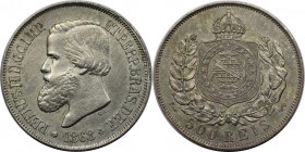 500 Reis 1868 
Weltmünzen und Medaillen, Brasilien / Brazil. Pedro II. (1831-1889). 500 Reis 1868, Silber. 0.17 OZ. KM 472. Vorzüglich+