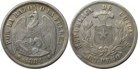 Peso 1884 
Weltmünzen und Medaillen, Chile. Peso 1884, Silber. KM 142.1. Sehr schön+
