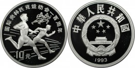 10 Yuan 1993 
Weltmünzen und Medaillen, China. Olympische Sommerspiele in Atlanta 1996 - Läufer. 10 Yuan 1993, Silber. KM 525. Polierte Platte