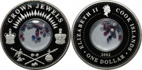 Dollar 2002 
Weltmünzen und Medaillen, Cookinseln / Cook Islands. "Dollar Juwelen 2002". Dollar 2002, Silber. 0.8 OZ. KM 396. Polierte Platte