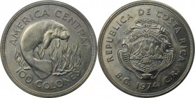 100 Colones 1974 
Weltmünzen und Medaillen, Costa Rica. Nagelmanati, 15 Jahre WWF. 100 Colones 1974, Silber. KM 201. Stempelglanz