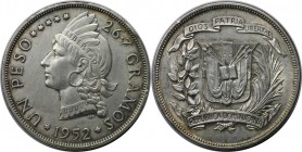 Peso (26.7 Gramos) 1952 
Weltmünzen und Medaillen, Dominikanische Republik / Dominican Republic. Peso (26.7 Gramos) 1952, Silber. KM 22. Vorzüglich