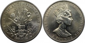 2 Pounds 1992 
Weltmünzen und Medaillen, Falklandinseln / Falkland islands. Kulturerbe-Jahr. 2 Pounds 1992. Stempelglanz