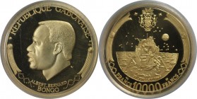 10000 Francs 1969 NI
Weltmünzen und Medaillen, Gabun / Gabon. Albert Bernard Bongo. 10000 Francs 1969 NI, Gold. KM 9. PCGS PR66 DCAM