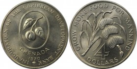 4 Dollars 1970 
Weltmünzen und Medaillen, Grenada. Serie: F.A.O. 4 Dollars 1970. Kupfer-Nickel. KM 15. Stempelglanz