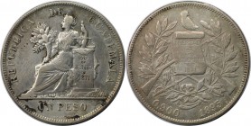 1 Peso 1895 
Weltmünzen und Medaillen, Guatemala. 1 Peso 1895, Silber. KM 210. Sehr schön