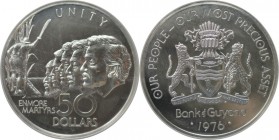 50 Dollars 1976 
Weltmünzen und Medaillen, Guyana. 10. Jahrestag der Unabhängigkeit. 50 Dollars 1976, Silber. KM 45. Auflage nur 100 Stück! NGC MS-69...