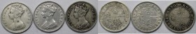 Lot von 3 Münzen 1894 - 1899 
Weltmünzen und Medaillen, Hong Kong, Lots und Sammlungen. Victoria (1819-1901). 3 x 10 Cents 1894-1899, Silber. KM 63. ...