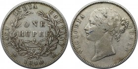 1 Rupee 1840 
Weltmünzen und Medaillen, Indien / India. Britisch Indien. Viktoria (1837-1901). 1 Rupee 1840, Silber. Sehr Schön